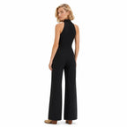 Women's Halterneck Jumpsuit Wide-Leg Tailored Fit