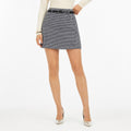 Women's Gingham Belted Mini Skirt Micro-Check