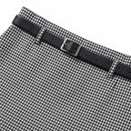 Women's Gingham Belted Mini Skirt Micro-Check