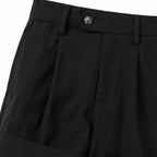 Men's Pleated Linen-Look Short Relaxed Fit
