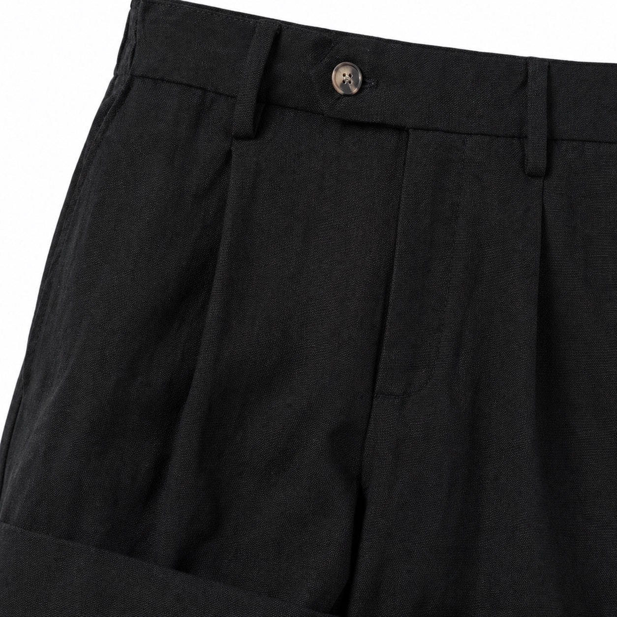 Men's Pleated Linen-Look Short Relaxed Fit