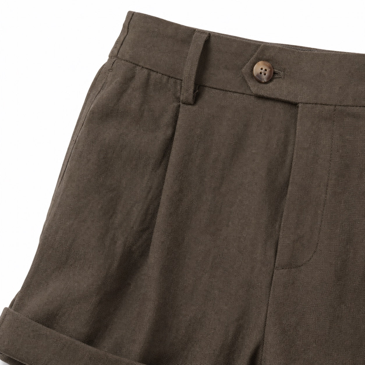 Men's Pleated Linen-Look Short Relaxed Fit