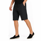 Men's Drawstring Linen-Look Shorts Elastic Waist Relaxed Fit