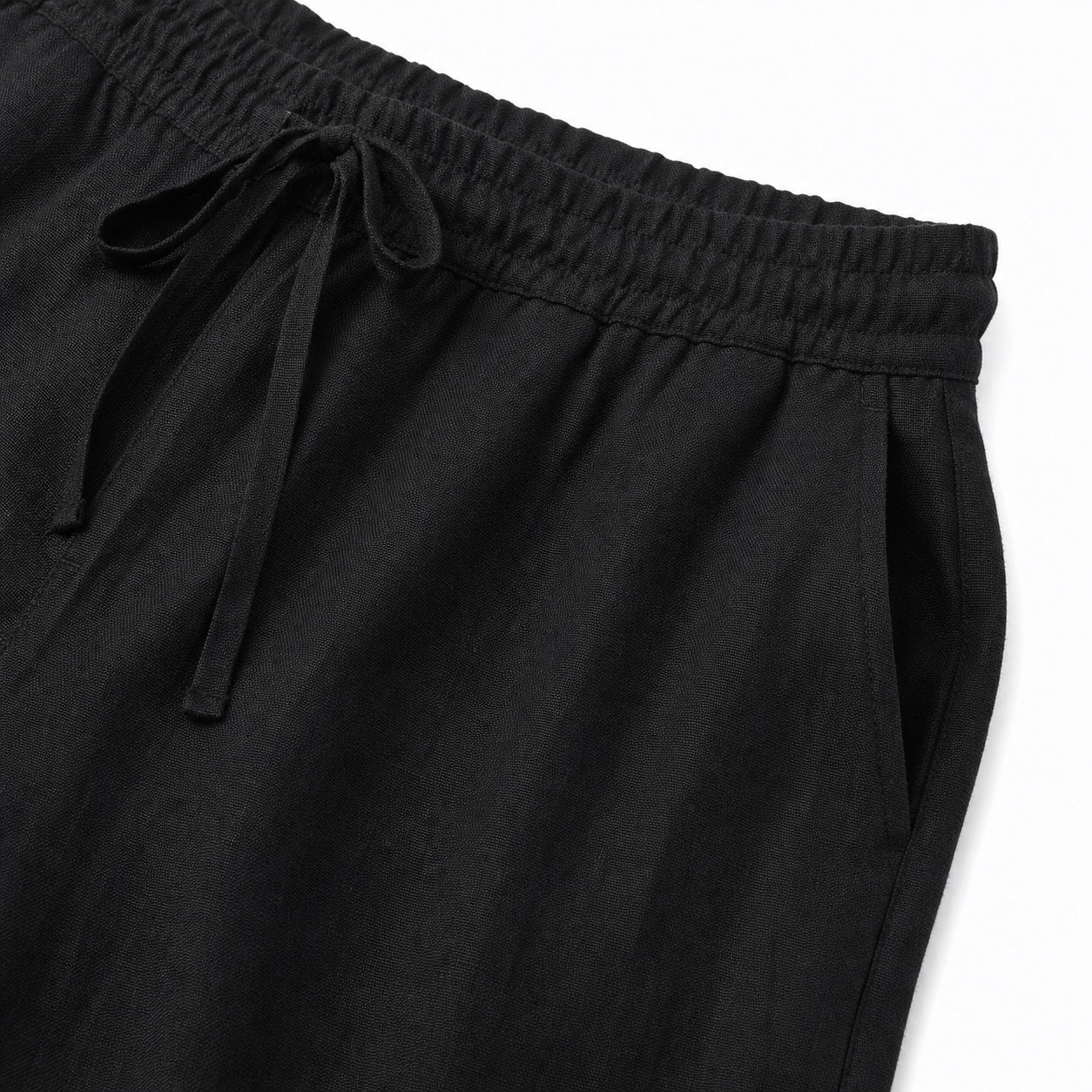 Men's Drawstring Linen-Look Shorts Elastic Waist Relaxed Fit