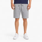 Men's Drawstring Linen-Look Shorts Elastic Waist Relaxed Fit