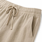 Men's Drawstring Linen-Look Shorts Elastic Waist Relaxed Fit