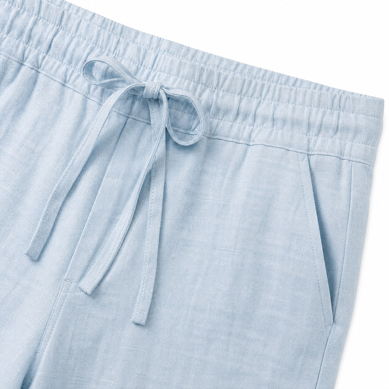 Men's Drawstring Linen-Look Shorts Elastic Waist Relaxed Fit