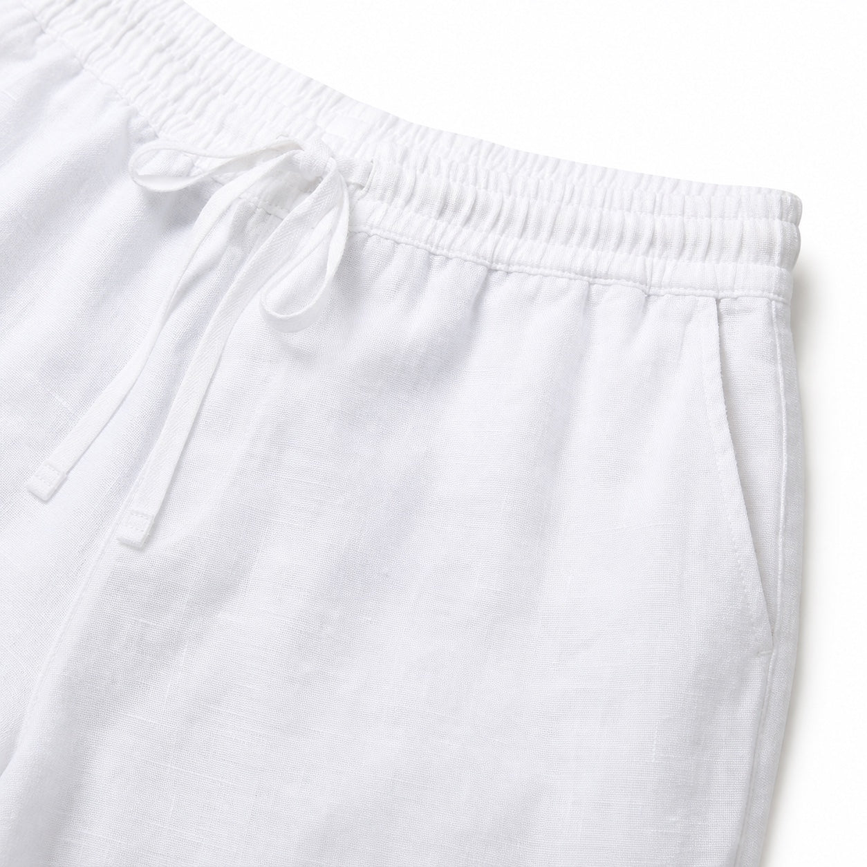 Men's Drawstring Linen-Look Shorts Elastic Waist Relaxed Fit