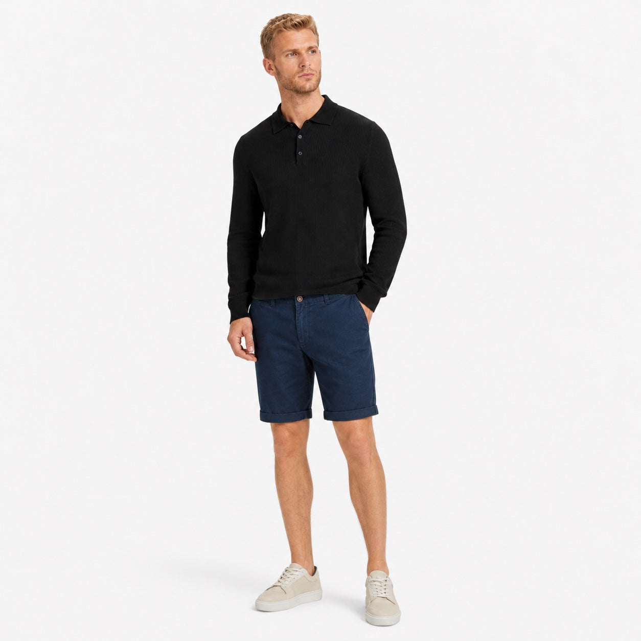 Men's Cuffed Chino Shorts Tailored Fit