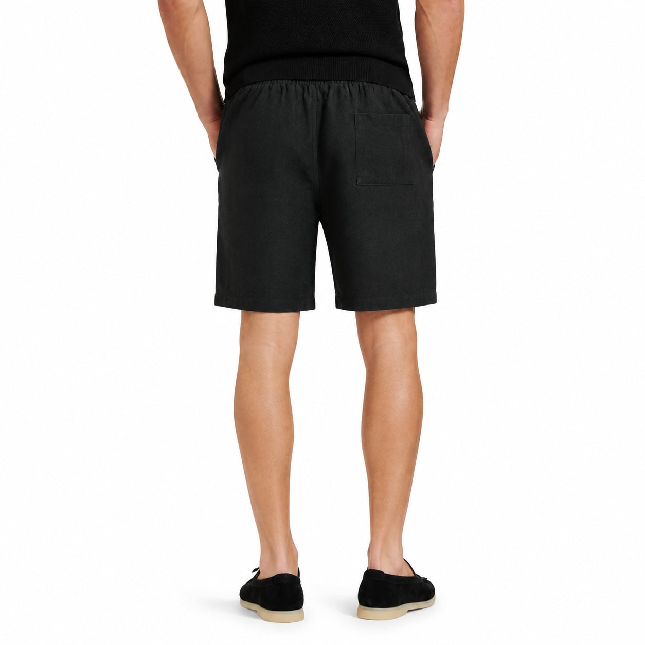 Men's Drawstring Linen-Look Shorts Elastic Waist