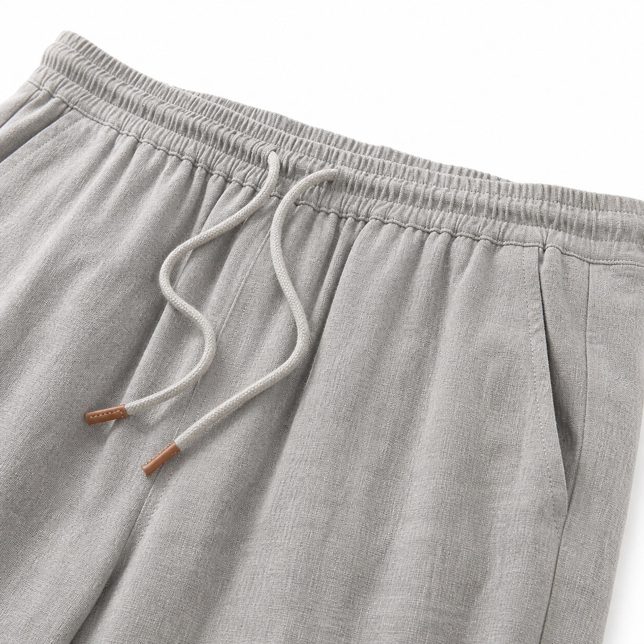 Men's Drawstring Linen-Look Shorts Elastic Waist