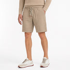 Men's Drawstring Linen-Look Shorts Elastic Waist