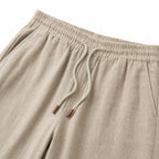 Men's Drawstring Linen-Look Shorts Elastic Waist