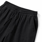 Men's Linen-Look Drawstring Trousers Elasticated Waist Relaxed Fit
