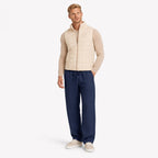 Men's Linen-Look Drawstring Trousers Elasticated Waist Relaxed Fit