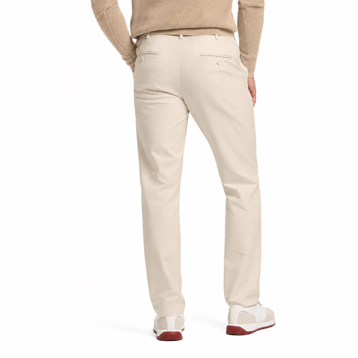 Men's Tapered Chino Trousers Slant Pockets Regular Fit