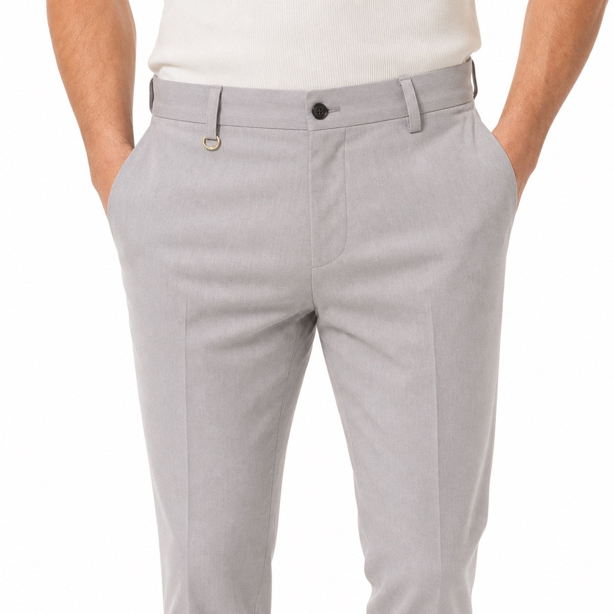 Men's Tailored Trousers Slant Pockets Tapered Slim Fit