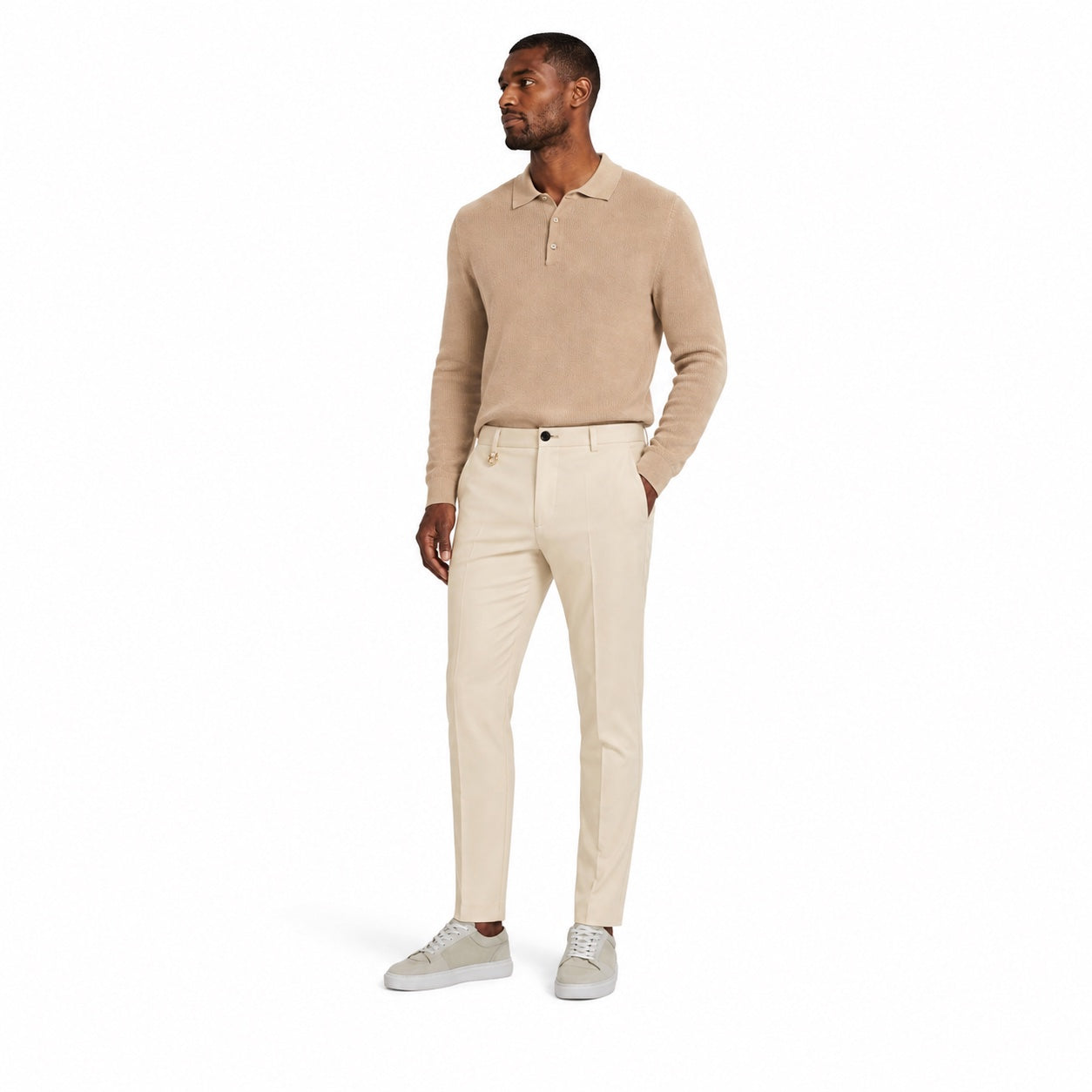 Men's Tailored Trousers Slant Pockets Tapered Slim Fit