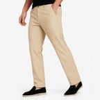 Men's Straight-Leg Chino Trousers Button Relaxed Fit