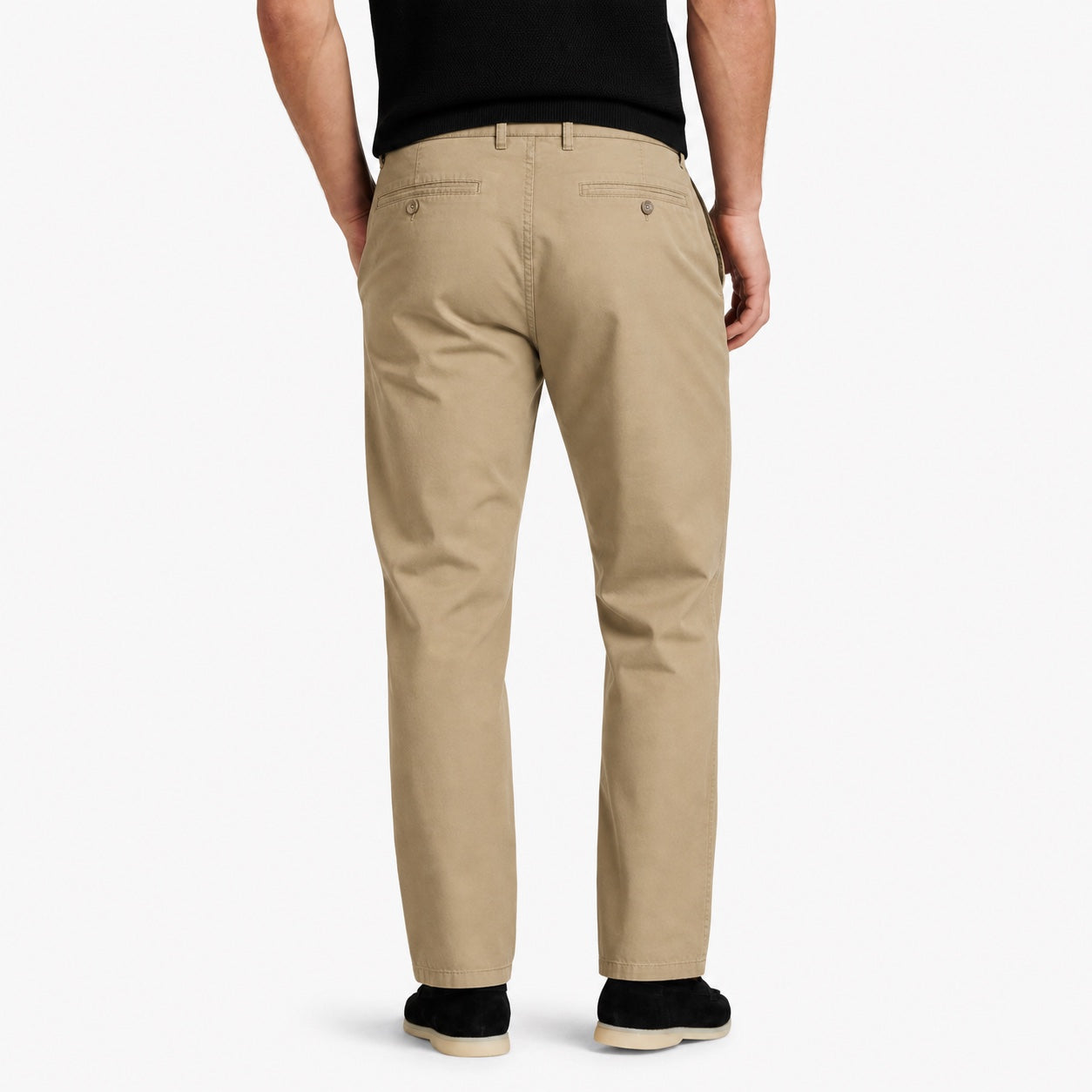 Men's Straight-Leg Chino Trousers Button Relaxed Fit