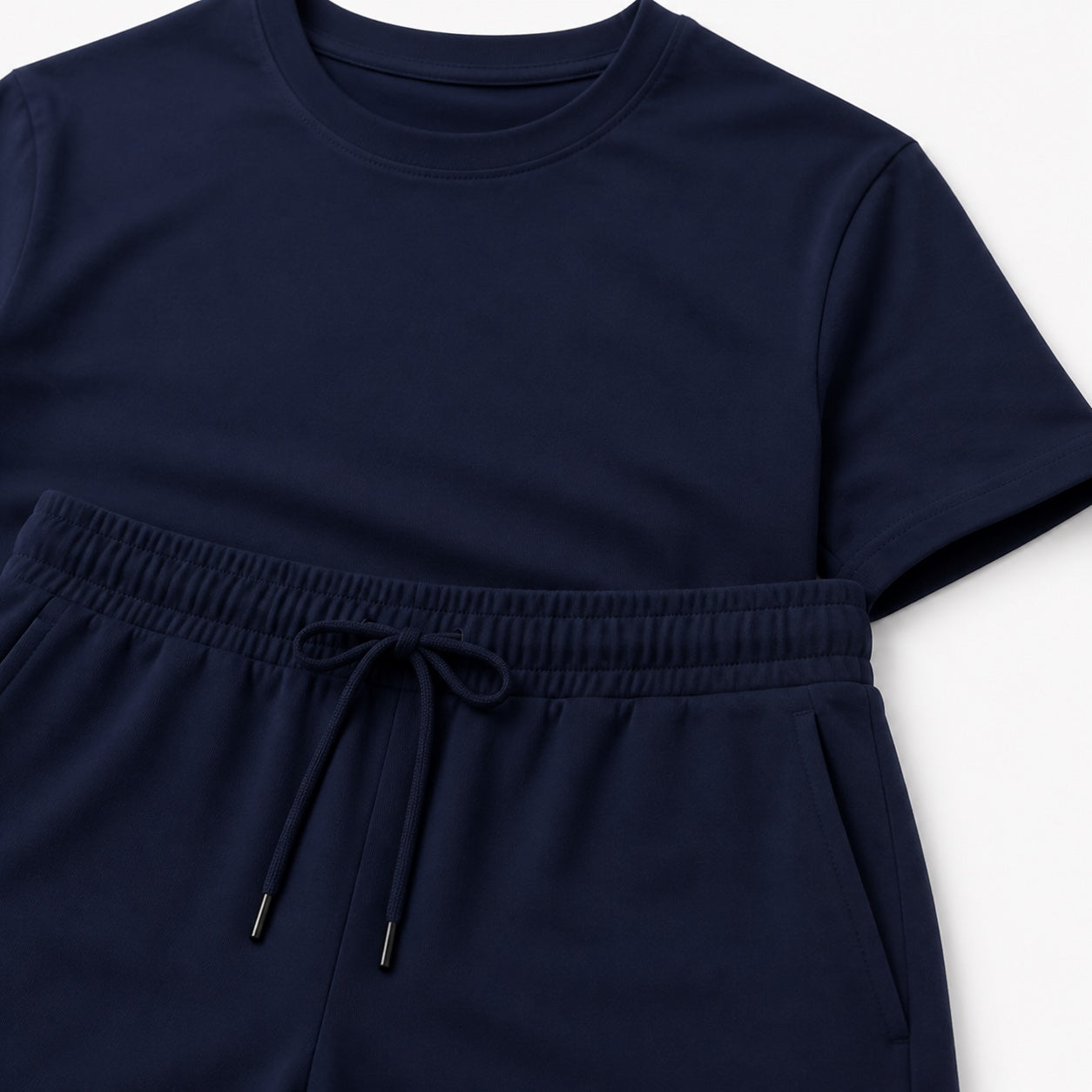 Men's Crew-Neck T-Shirt and Drawstring Shorts Set
