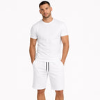 Men's Crew-Neck T-Shirt and Drawstring Shorts Set