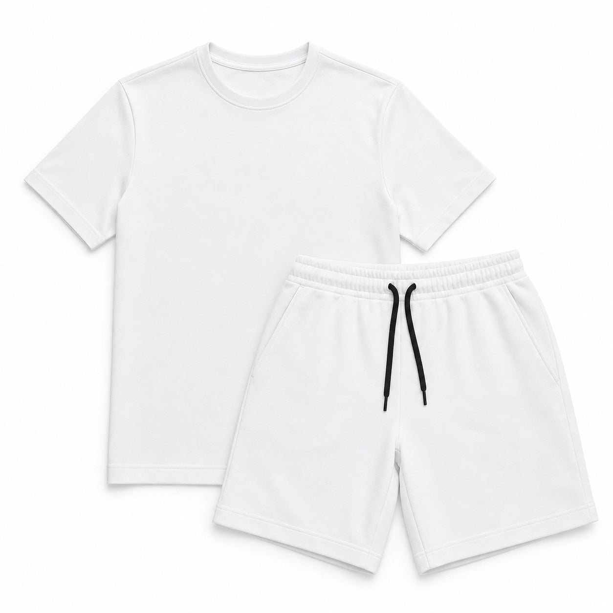 Men's Crew-Neck T-Shirt and Drawstring Shorts Set