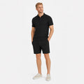 Men's Textured Polo Shirt and Drawstring Shorts Set
