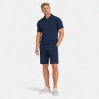 Men's Textured Polo Shirt and Drawstring Shorts Set