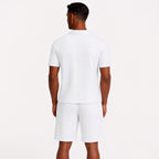 Men's Textured Polo Shirt and Drawstring Shorts Set