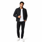 Men's Point-Collar Zip Jacket Lightweight Regular Fit