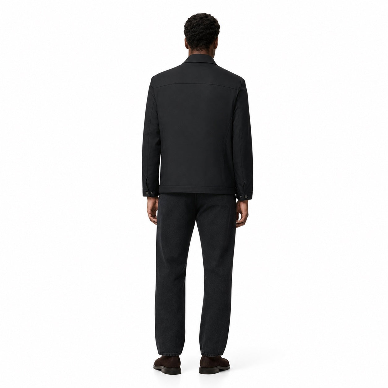 Men's Point-Collar Zip Jacket Lightweight Regular Fit