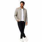 Men's Point-Collar Zip Jacket Lightweight Regular Fit
