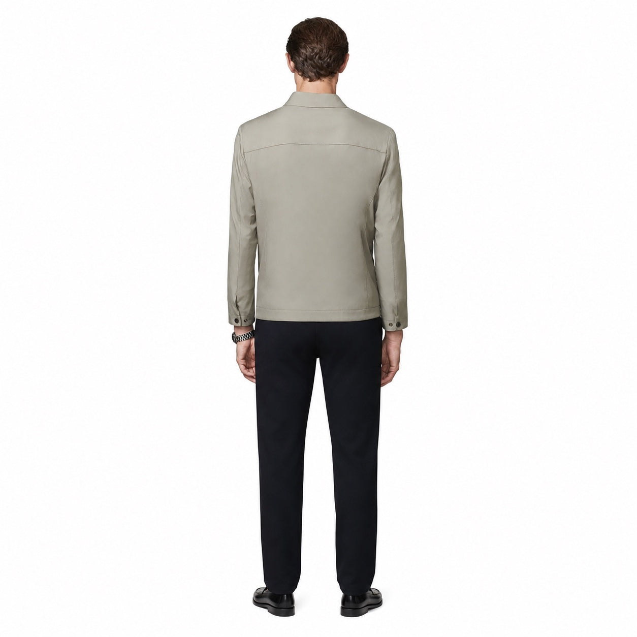 Men's Point-Collar Zip Jacket Lightweight Regular Fit