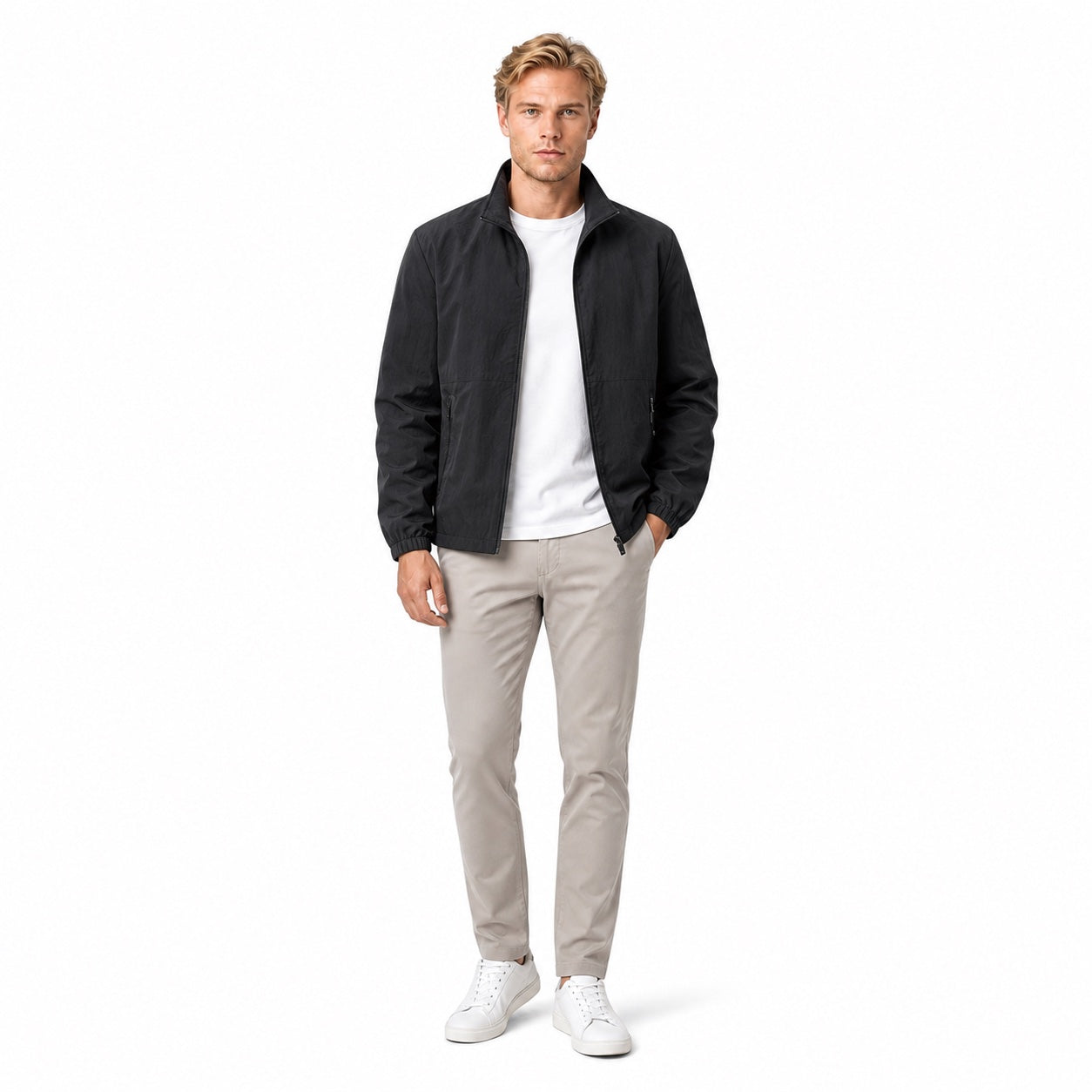 Men's Windbreaker Zipped Pockets Lightweight Regular Fit