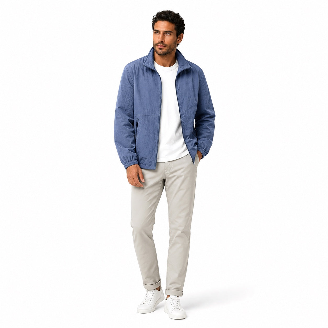 Men's Windbreaker Zipped Pockets Lightweight Regular Fit
