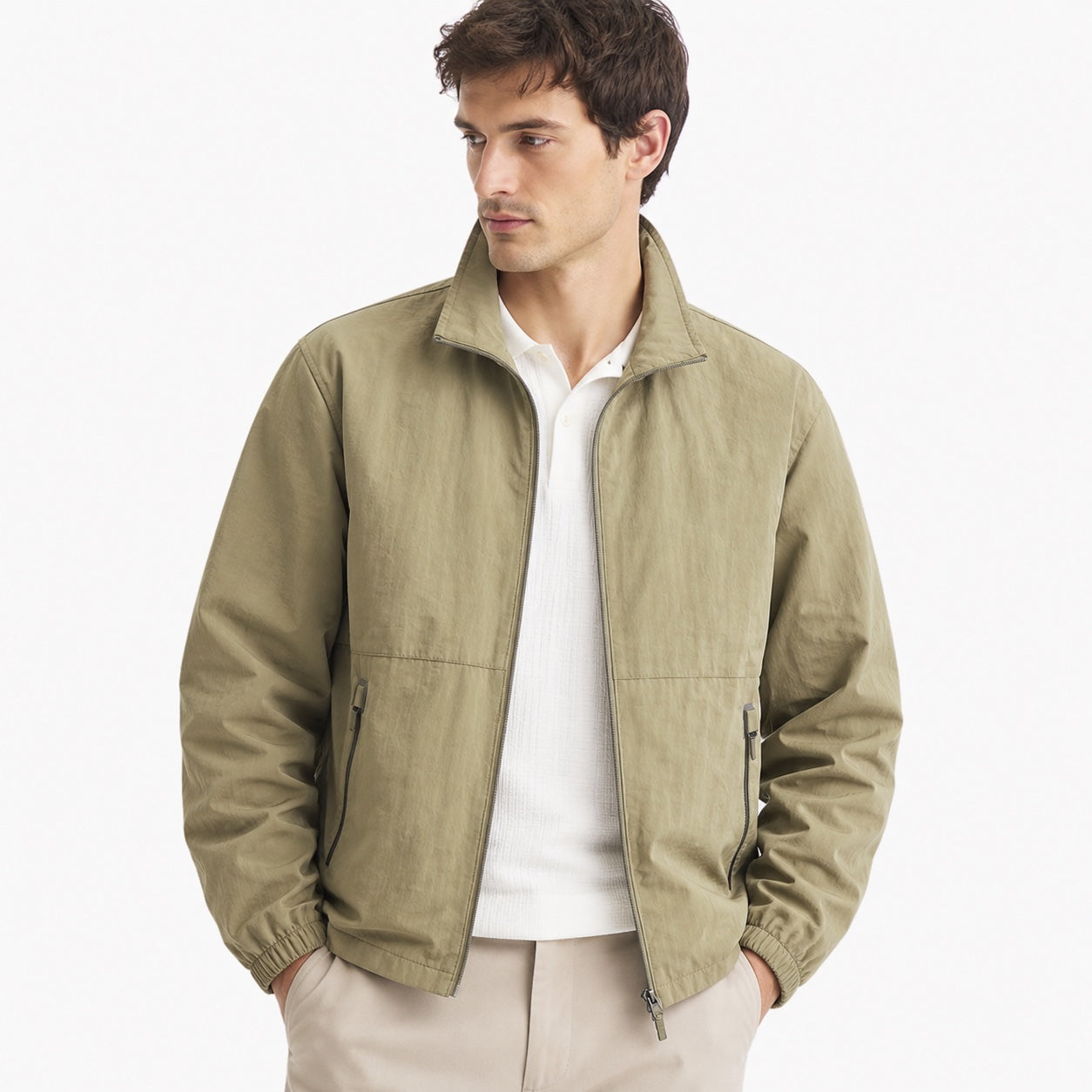 Men's Windbreaker Zipped Pockets Lightweight Regular Fit
