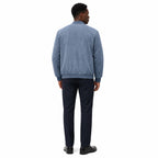 Men's Suede-Look Bomber Zip Jacket Ribbed Regular Fit