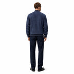 Men's Suede-Look Bomber Zip Jacket Ribbed Regular Fit