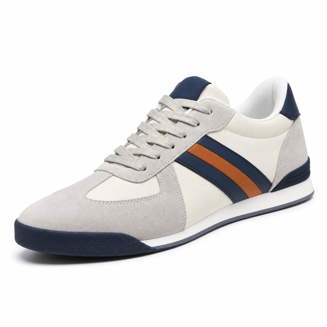 Men's Retro Low-Top Trainers Contrast Stripes Lace-Up Regular Fit