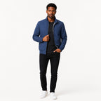 Men's Lightweight Zip Jacket Stand Collar Regular Fit - Blue front