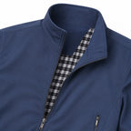 Men's Lightweight Zip Jacket Stand Collar Regular Fit - Blue detail