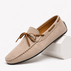 Men's Suede Driving Loafers Moccasin Stitch Comfortable Fit - Khaki detail