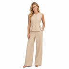 Women's Waistcoat and Wide-Leg Trousers Set