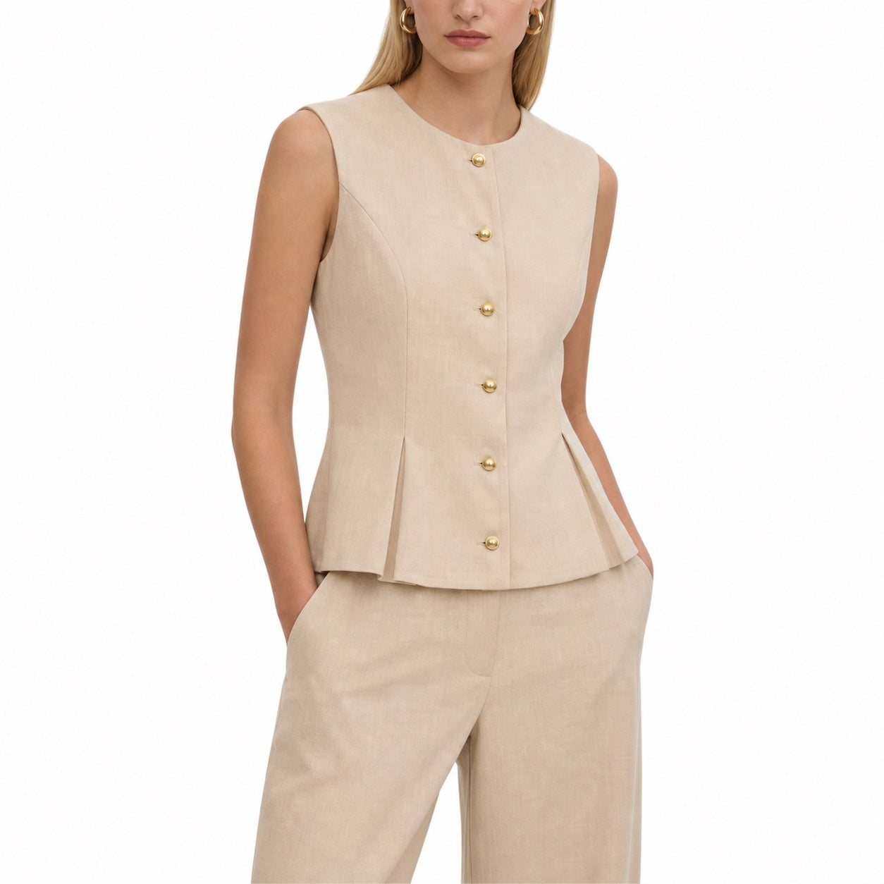 Women's Waistcoat and Wide-Leg Trousers Set