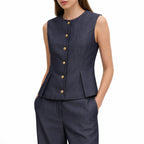 Women's Waistcoat and Wide-Leg Trousers Set
