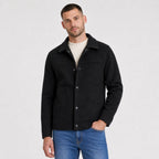 Black men's wool jacket front view