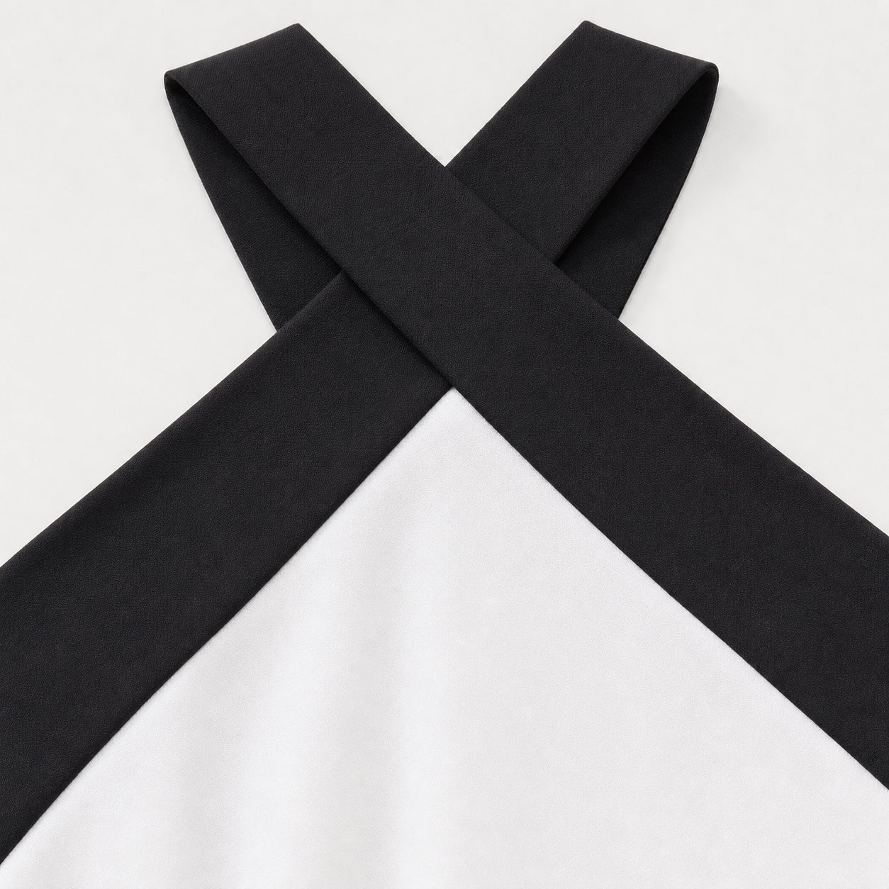 Women's Colour-Block Cross-Neck Maxi Dress Sleeveless Relaxed Fit - White