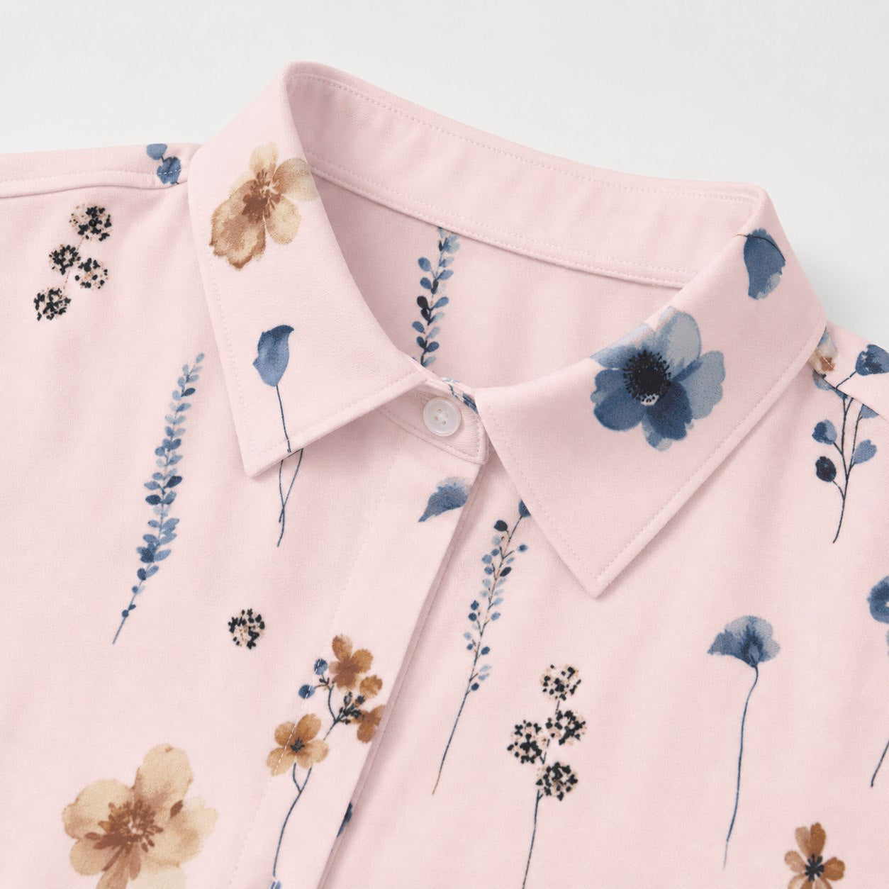 Women's Floral Print Shirt Dress Roll-Up Sleeve Relaxed Fit