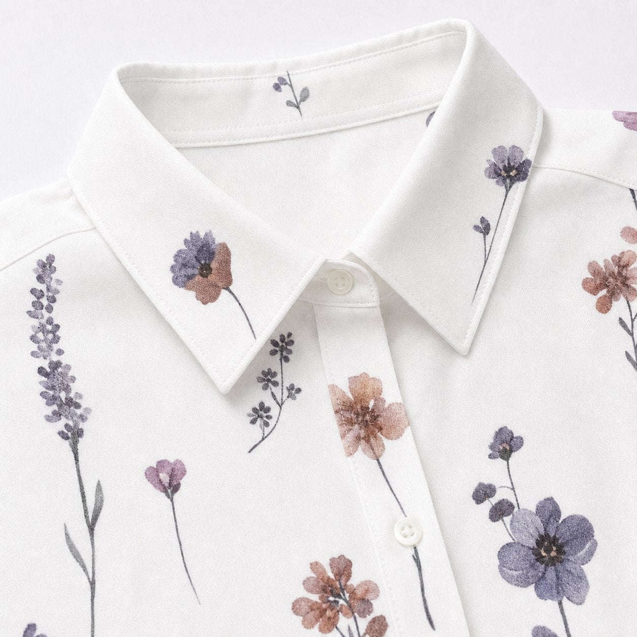 Women's Floral Print Shirt Dress Roll-Up Sleeve Relaxed Fit